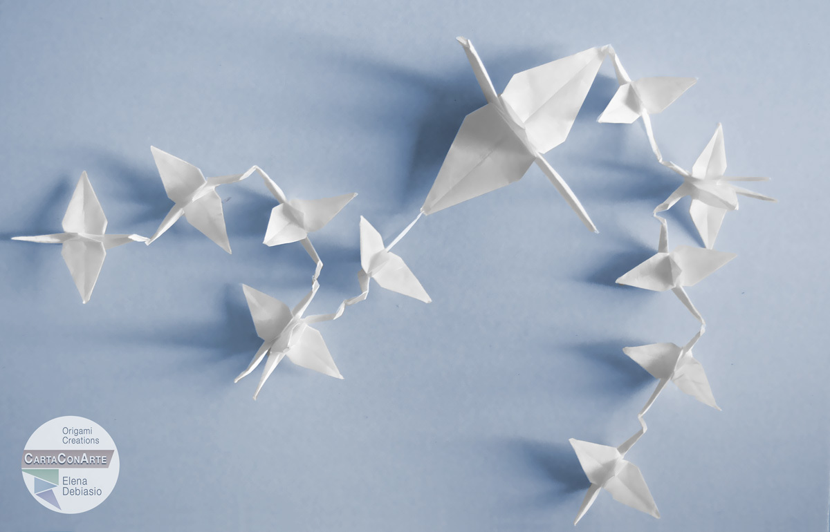 Insieme di gru da un solo foglio 