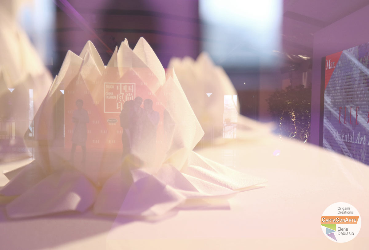 Esposizione con fiori di loto, close-up